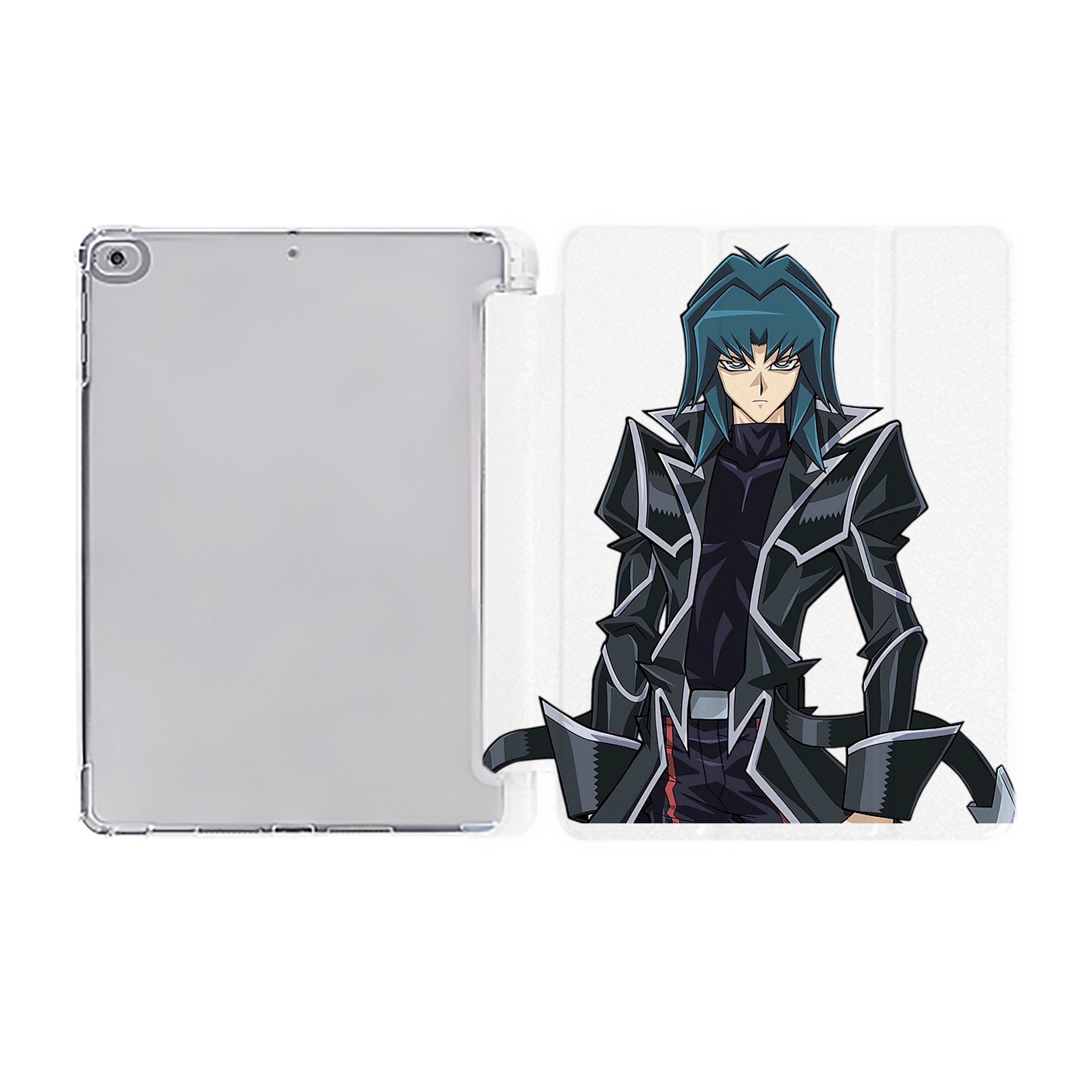 （画像用） 遊☆戯☆王 Yu-Gi-Oh! IPad ケース ペン収納付き 三つ折りスタンド PUレザー×シリコン 対応機種9.5/10.5/10.9インチ